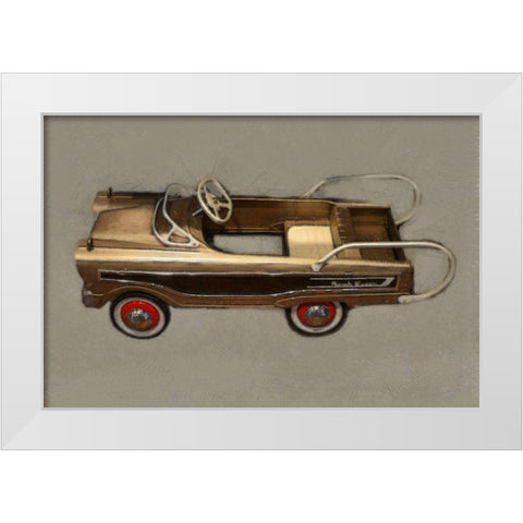 Ranch Wagon Pedal Car White Modern Wood Framed Art Print by Calkins, Michelle