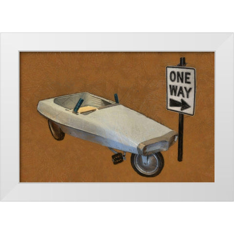 Probe Pedal Car White Modern Wood Framed Art Print by Calkins, Michelle