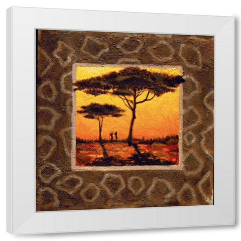 Savannah Sunset II White Modern Wood Framed Art Print by Madou