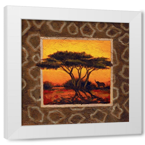 Savannah Sunset IV White Modern Wood Framed Art Print by Madou