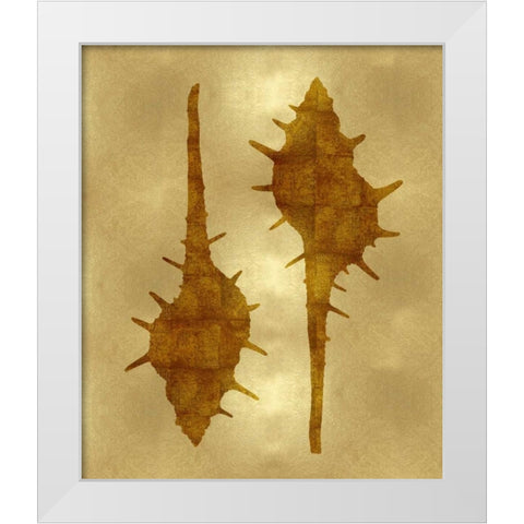 Sea Life - Gold II White Modern Wood Framed Art Print by Miller, Melonie