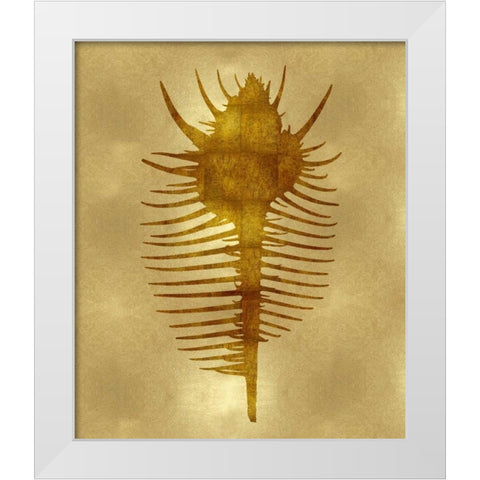 Sea Life - Gold VI White Modern Wood Framed Art Print by Miller, Melonie