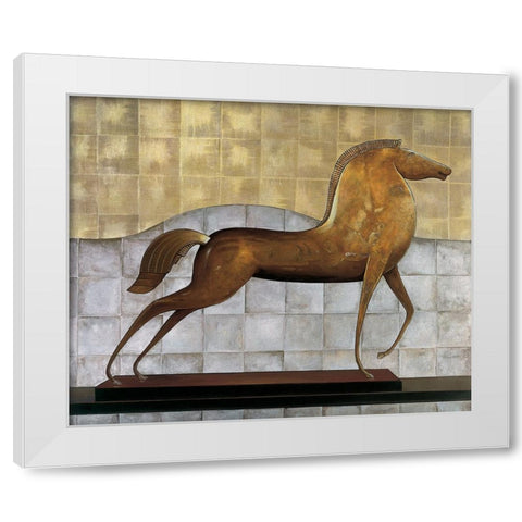 Decorative Horse I White Modern Wood Framed Art Print by Garnier, Michael