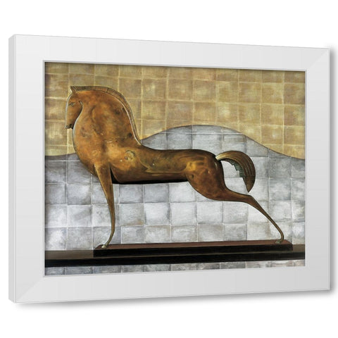 Decorative Horse II White Modern Wood Framed Art Print by Garnier, Michael