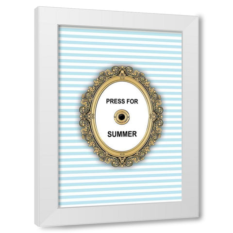 Summer Button White Modern Wood Framed Art Print by Pavlova, Martina