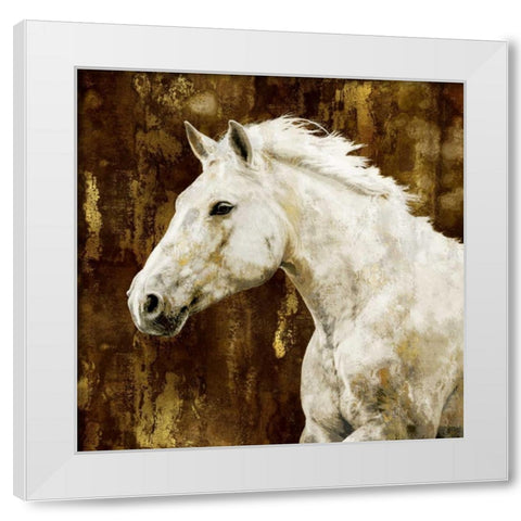 White Stallion White Modern Wood Framed Art Print by Rose, Martin