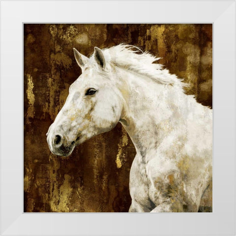 White Stallion White Modern Wood Framed Art Print by Rose, Martin