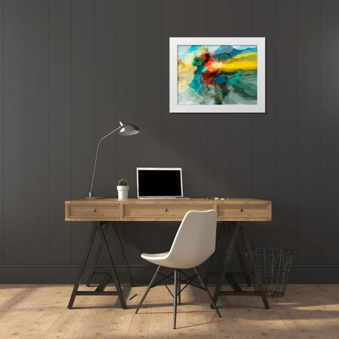 Shapes I White Modern Wood Framed Art Print by Tienhaara, Michael