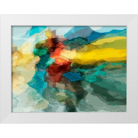 Shapes I White Modern Wood Framed Art Print by Tienhaara, Michael