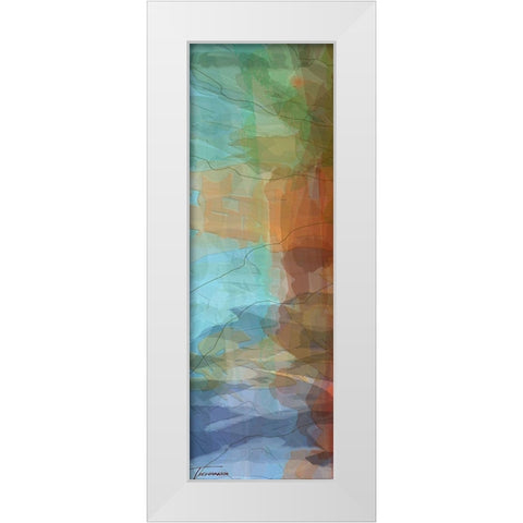 Tryptic Visions Left White Modern Wood Framed Art Print by Tienhaara, Michael