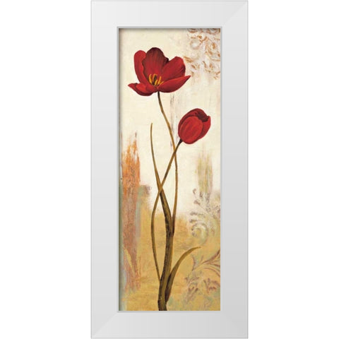 Panneau tulipe White Modern Wood Framed Art Print by Besson, Nathalie