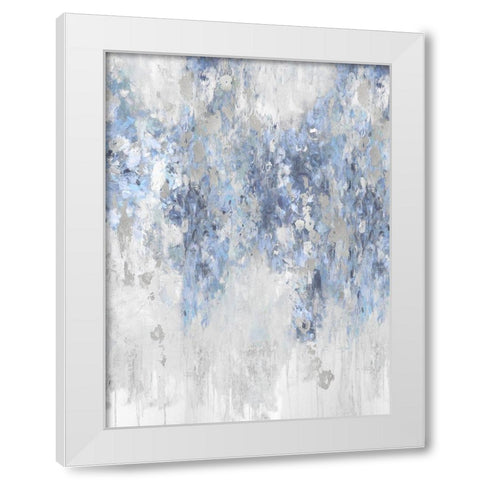Cascade Blue with Silver White Modern Wood Framed Art Print by Robbins, Nikki