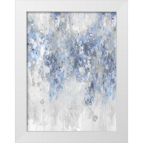 Cascade Blue with Silver White Modern Wood Framed Art Print by Robbins, Nikki