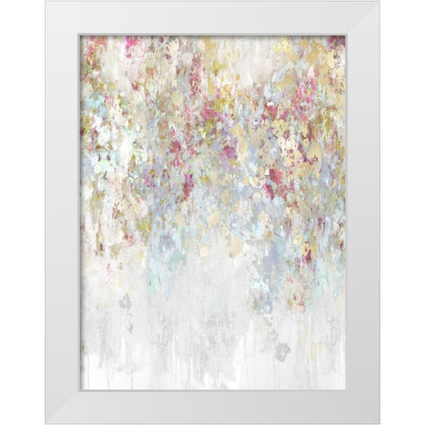 Cascade Magenta and Aqua White Modern Wood Framed Art Print by Robbins, Nikki