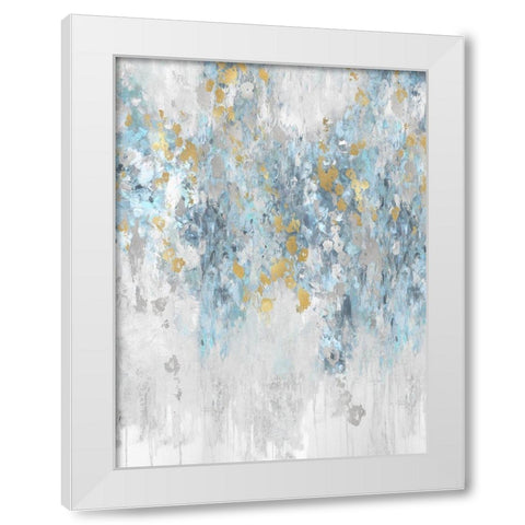 Cascade Aqua White Modern Wood Framed Art Print by Robbins, Nikki