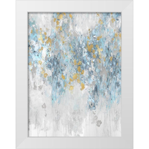 Cascade Aqua White Modern Wood Framed Art Print by Robbins, Nikki