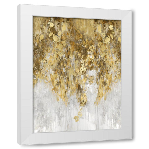 Cascade Amber and Gold White Modern Wood Framed Art Print by Robbins, Nikki