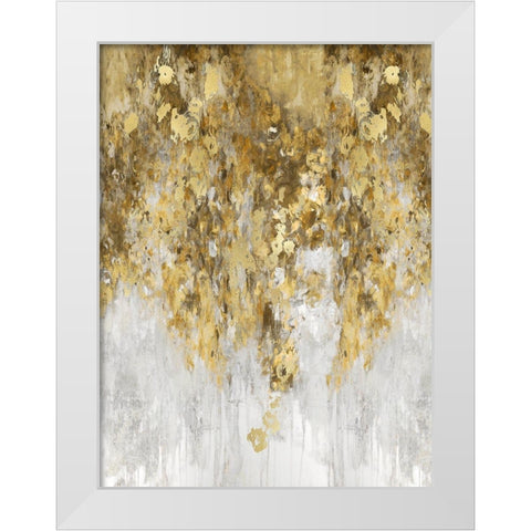Cascade Amber and Gold White Modern Wood Framed Art Print by Robbins, Nikki