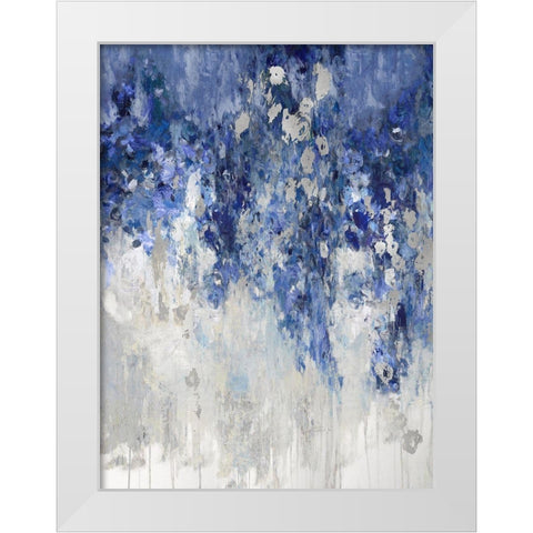 Cascade Indigo with Silver White Modern Wood Framed Art Print by Robbins, Nikki