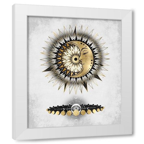Meditative Moon I White Modern Wood Framed Art Print by Jeffries, Oliver