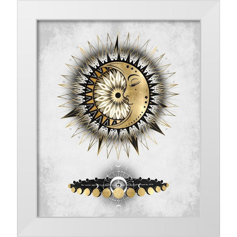 Meditative Moon I White Modern Wood Framed Art Print by Jeffries, Oliver