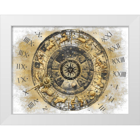 Zodiac Calendar I White Modern Wood Framed Art Print by Jeffries, Oliver