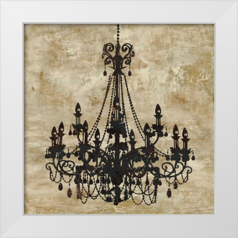 Chandelier I White Modern Wood Framed Art Print by Jeffries, Oliver