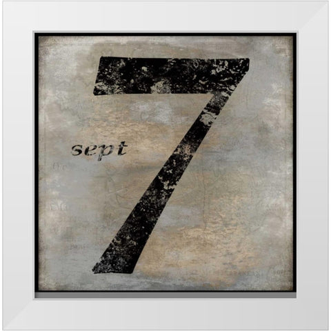 sept White Modern Wood Framed Art Print by Jeffries, Oliver
