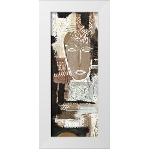 Ethnic Panel I White Modern Wood Framed Art Print by Carney, Patrick