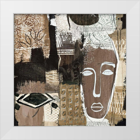 Ethno I White Modern Wood Framed Art Print by Carney, Patrick