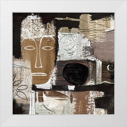 Ethno II White Modern Wood Framed Art Print by Carney, Patrick