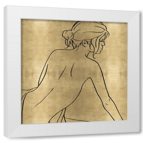 Female Figure Gold I White Modern Wood Framed Art Print by Blake, Madeline