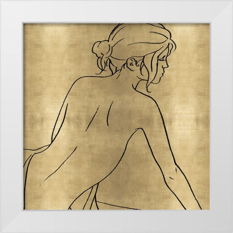 Female Figure Gold I White Modern Wood Framed Art Print by Blake, Madeline