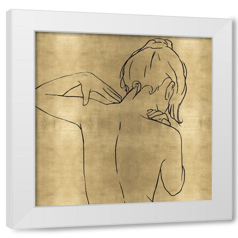 Female Figure Gold II White Modern Wood Framed Art Print by Blake, Madeline