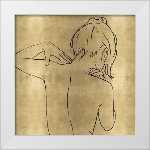 Female Figure Gold II White Modern Wood Framed Art Print by Blake, Madeline