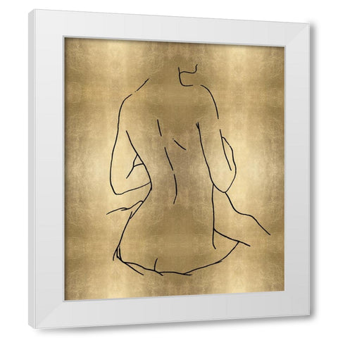 Female Figure Gold III White Modern Wood Framed Art Print by Blake, Madeline