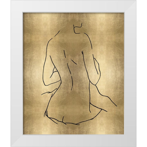 Female Figure Gold III White Modern Wood Framed Art Print by Blake, Madeline