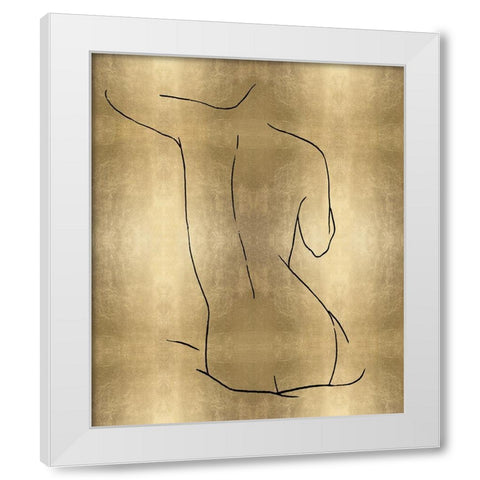 Female Figure Gold V White Modern Wood Framed Art Print by Blake, Madeline