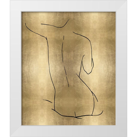 Female Figure Gold V White Modern Wood Framed Art Print by Blake, Madeline