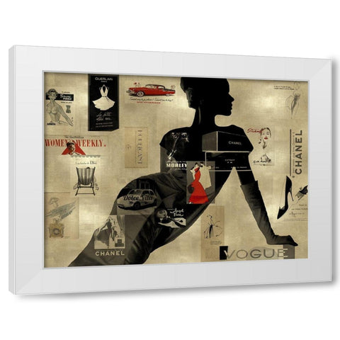 High Fashion on Gold I White Modern Wood Framed Art Print by Pearson, Amanda