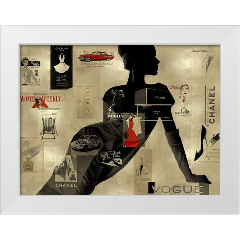High Fashion on Gold I White Modern Wood Framed Art Print by Pearson, Amanda