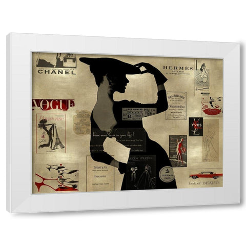 High Fashion on Gold II White Modern Wood Framed Art Print by Pearson, Amanda
