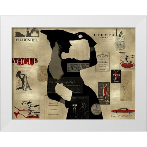 High Fashion on Gold II White Modern Wood Framed Art Print by Pearson, Amanda