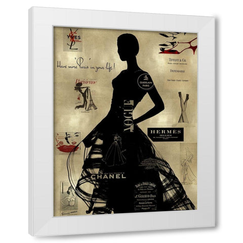 High Fashion on Gold III White Modern Wood Framed Art Print by Pearson, Amanda
