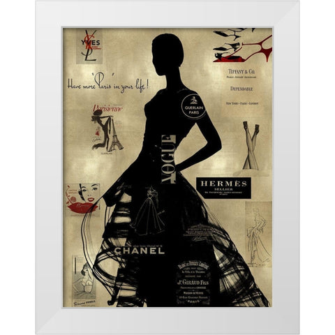 High Fashion on Gold III White Modern Wood Framed Art Print by Pearson, Amanda
