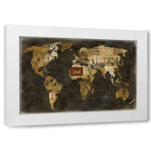 Faraway Places White Modern Wood Framed Art Print by Brennan, Russell