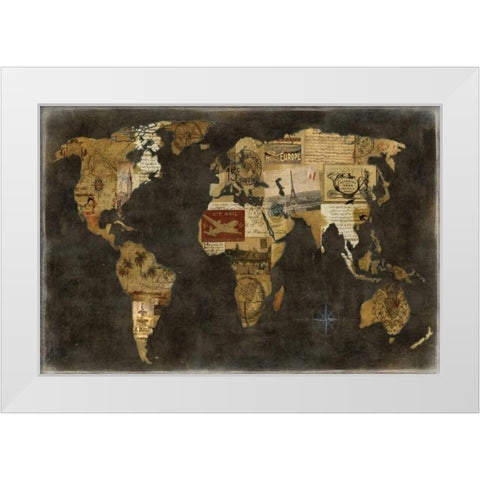 Faraway Places White Modern Wood Framed Art Print by Brennan, Russell