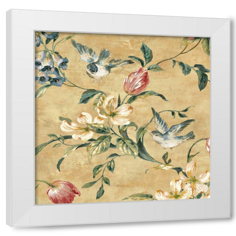 Birdland II White Modern Wood Framed Art Print by Campbell, Renee