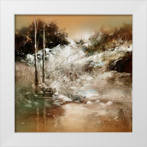Warm Winter White Modern Wood Framed Art Print by Di Scenza, Ron