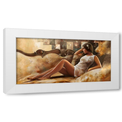 Relax White Modern Wood Framed Art Print by Di Scenza, Ron